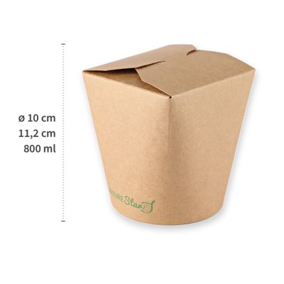 Bio Foodboxen Asia | Kraftpapier/PLA, braun - Karton mit 500 Stück - Artikel 416410