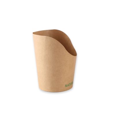 Bio Snackbecher Wrap | Kraftpapier/PLA, braun - Karton mit 500 Stück - Artikel 416619
