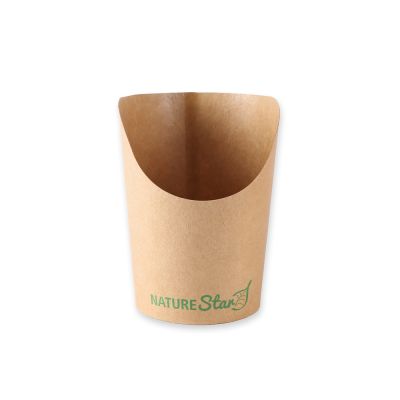 Bio Snackbecher Wrap | Kraftpapier/PLA, braun - Karton mit 500 Stück - Artikel 416619