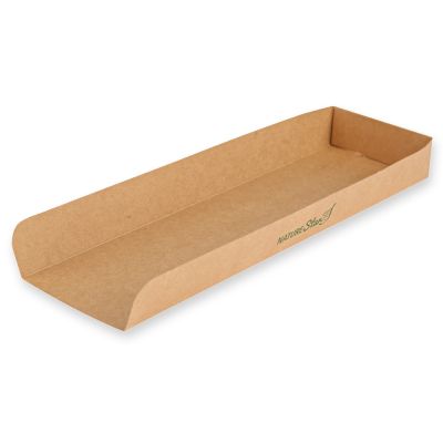 Bio Hot Dog Trays | Kraftpapier/PE, FSC®-Mix, braun, Karton mit 500 Stück - Artikel 417028