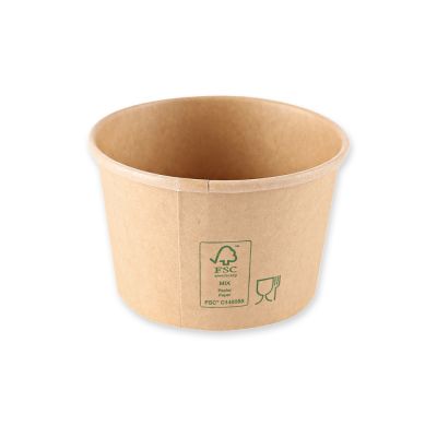 Bio Suppenbecher Minestrone | Kraftpapier/PE, FSC®-Mix, braun, Karton mit 500 Stück - Artikel 417235