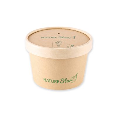 Bio Suppenbecher Minestrone | Kraftpapier/PE, FSC®-Mix, braun, Karton mit 500 Stück - Artikel 417235