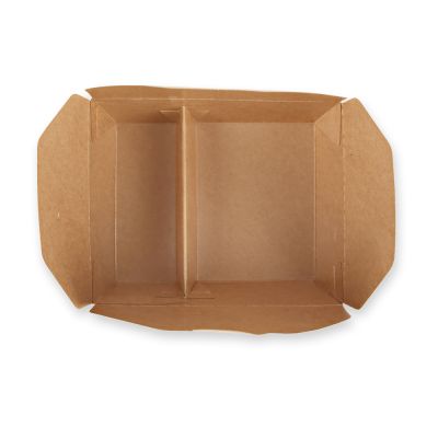Bio Foodboxen Menu, 2-geteilt | Kraftpapier/PE, FSC®-Mix, braun, Karton mit 200 Stück - Artikel 417314