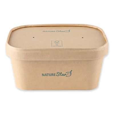 Bio Schalen Takeaway | Kraftpapier/PE, FSC®-Mix, braun, Karton mit 300 Stück - Artikel 517410