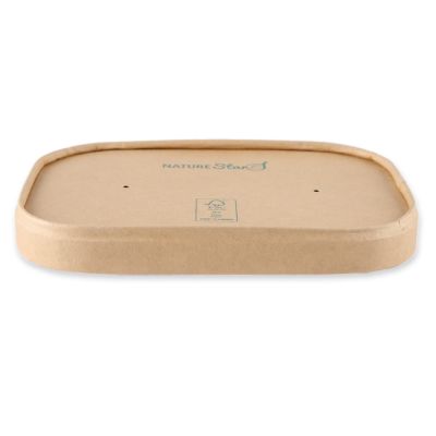 Bio Deckel für Schalen Takeaway | Kraftpapier/PE, FSC®-Mix, braun, Karton mit 300 Stück - Artikel 417416