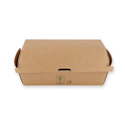 Bio Sandwich-Boxen Club | Kraftpapier/PE, FSC®-Mix, braun, Karton mit 300 Stück - Artikel 417418