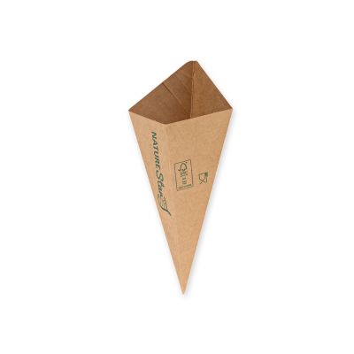 Bio Pommes-Spitztüten | Kraftpapier/PE, FSC®-Mix, braun, Karton mit 500 Stück - Artikel 717720