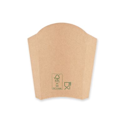 Bio Pommes-Schütten | Kraftpapier/PE, FSC®-Mix,braun ,Karton mit 1000 Stück - Artikel 417721
