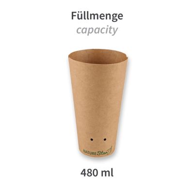 Bio Snackboxen | Kraftpapier/PE, FSC®-Mix, 480 ml, braun, Karton mit 500 Stück - Artikel 417948