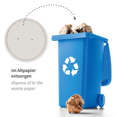 Bio Deckel Only Paper für Suppenbecher | Pappe, weiss, Karton mit 500 Stück - Artikel 418210