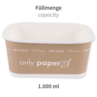 Bio Schalen Takeaway Only Paper | Pappe, Karton mit 300 Stück - Artikel 418410
