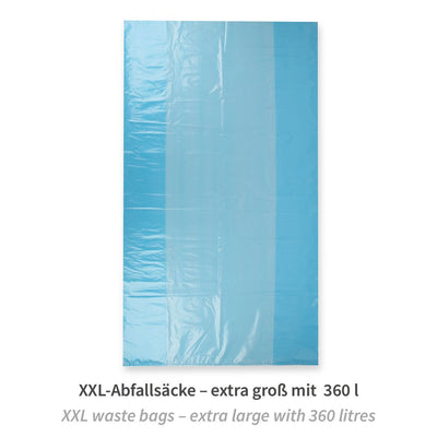 Großvolumen Abfallsäcke, 360 l - 42 my | LDPE, blau - Karton mit 1 x 210 Stück