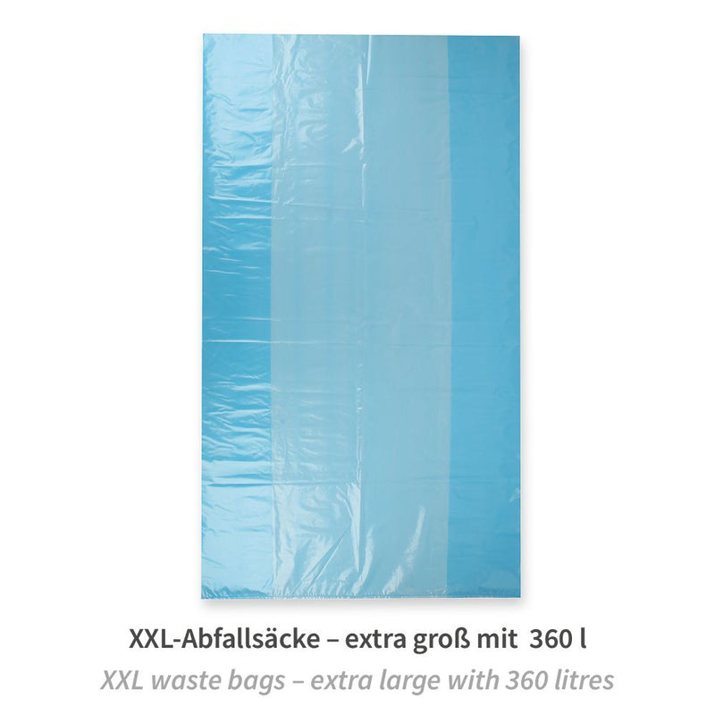 Großvolumen Abfallsäcke, 360 l - 42 my | LDPE, blau - Karton mit 1 x 210 Stück