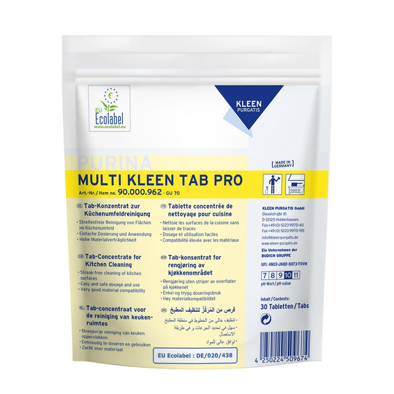 Kleen Purgatis Purina Multi Kleen Tab Pro, Küchenreinigungs Tabs, gelb