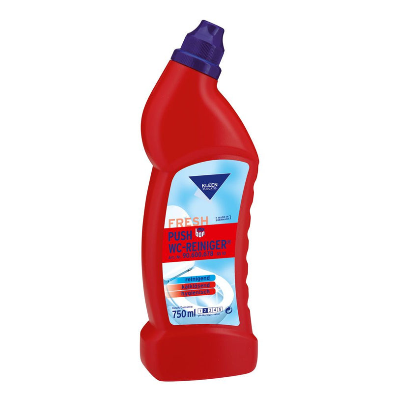 Kleen Purgatis Push WC Reiniger, rot - Karton mit 12 Flaschen á 0,75 l