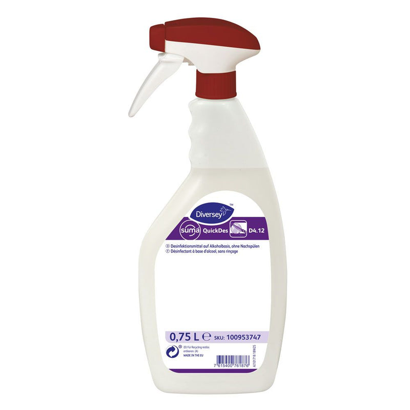 Diversey Suma QuickDes D4.12, alkoholisches Schnelldesinfektionsmittel, transparent