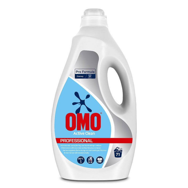 Diversey Omo Professional Active Clean, verdünntes biologisches Flüssigwaschmittel, weiß - Karton mit 2 Stück á 5 l