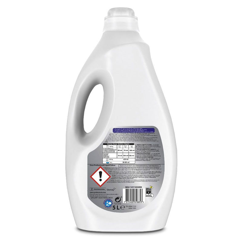 Diversey Omo Professional Colour, Flüssigwaschmittel für Buntwäsche, weiß - Karton mit 2 Stück á 5 l