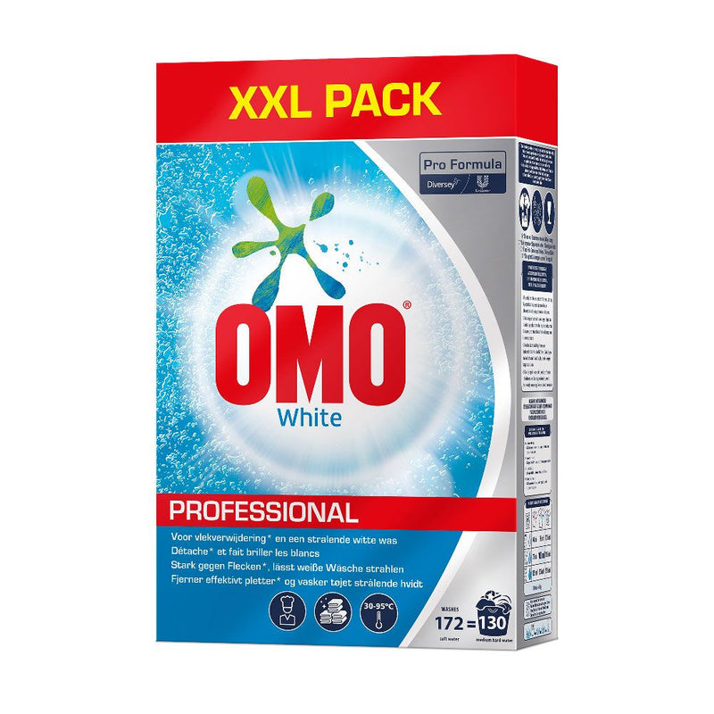 Diversey Omo Professional White, Vollwaschmittelpulver, weiß - Karton mit 1 Stück á 8,4 kg