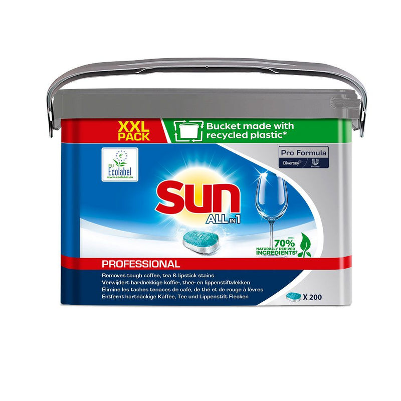 Diversey Sun Pro Formula All in 1 Spülmaschinentabs, weiß - Karton mit 200 Stück (1 x 200 Stück)