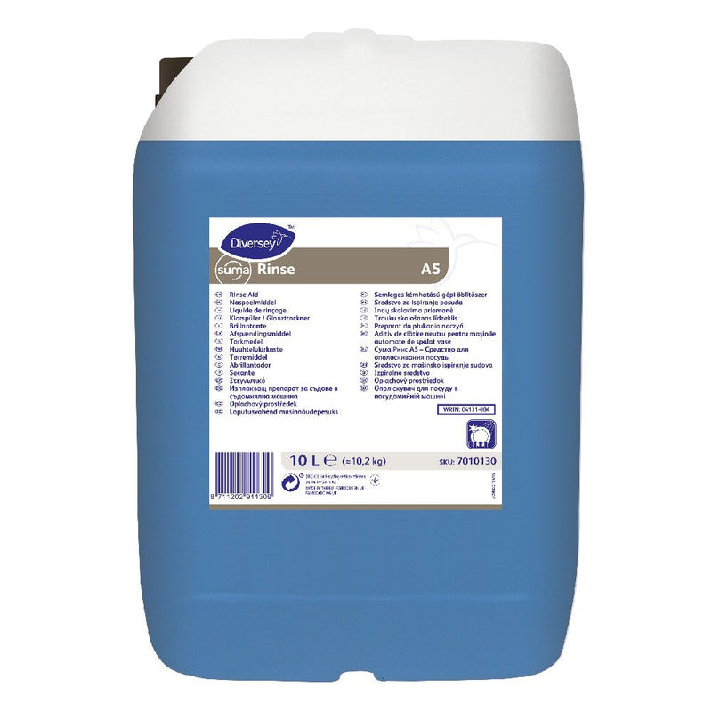 Diversey Suma Rinse A5, neutraler Klarspüler für Spülmaschinen, blau - Karton mit 1 Stück á 10 l