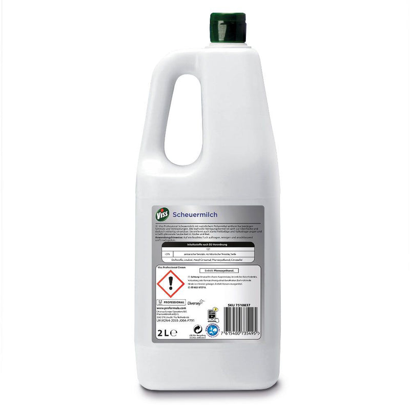 Diversey Viss Pro Formula Cream Scheuermilch, weiß - Karton mit 6 Stück á 2 l