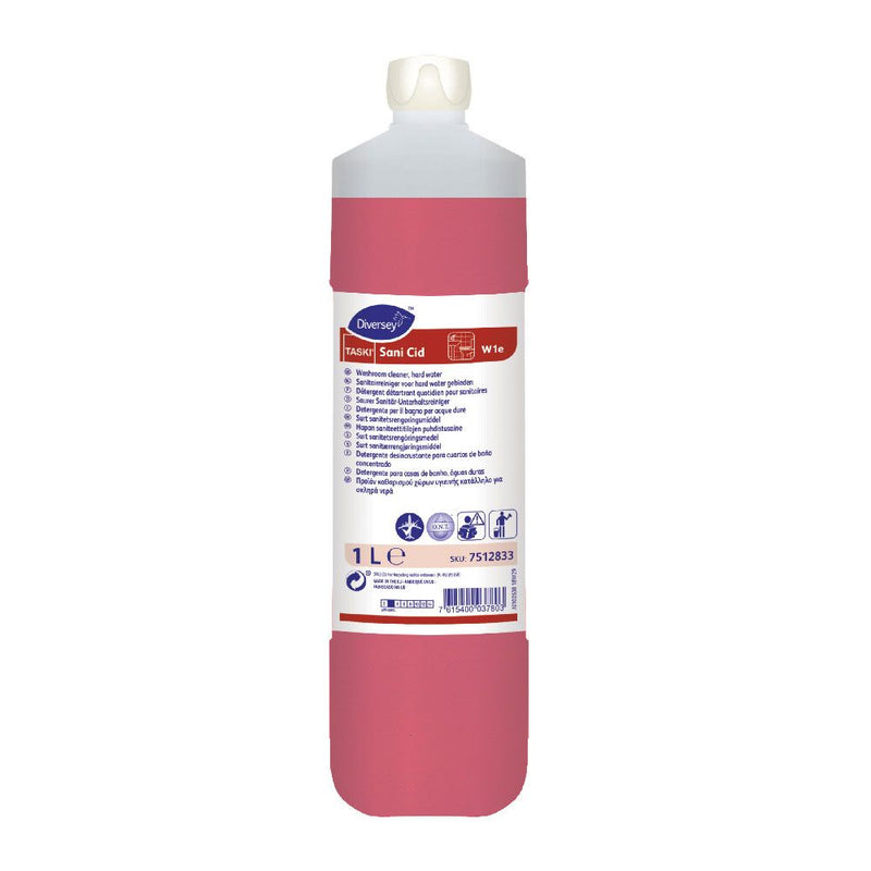 Diversey TASKI Sani Cid W1e, saurer Sanitärreiniger, rot