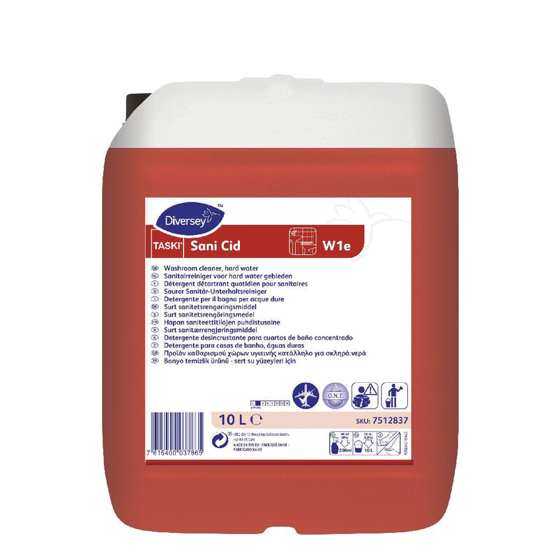Diversey TASKI Sani Cid W1e, saurer Sanitärreiniger, rot