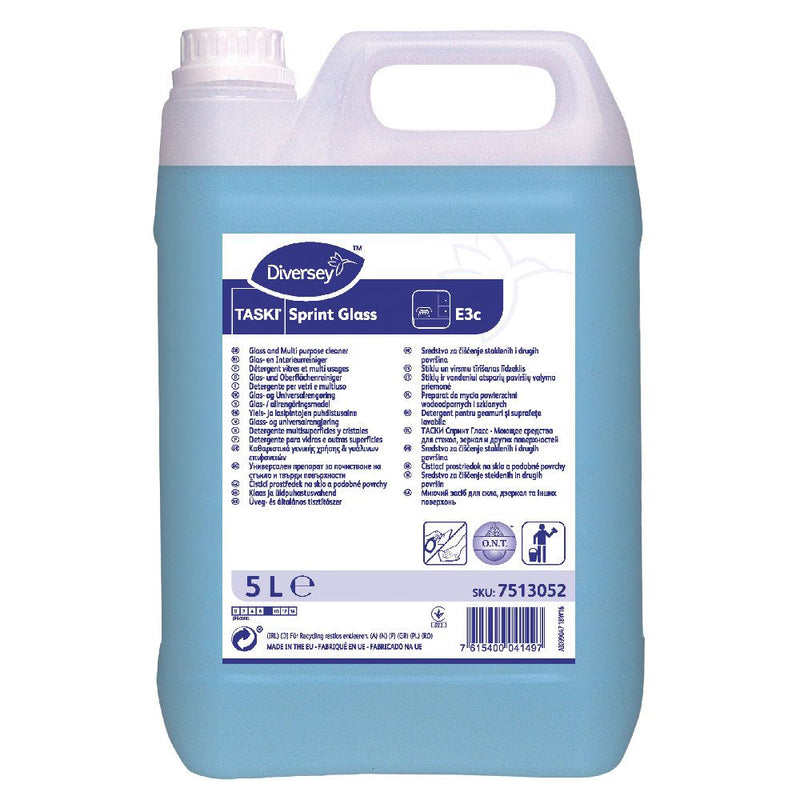Diversey TASKI Sprint Glass E3c, Oberflächenreiniger, blau - Karton mit 2 Kanister á 5 l