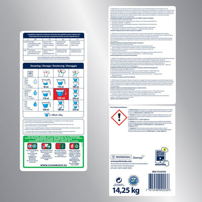 Diversey Omo Professional Advance Vollwaschmittel, enzymatisches Pulverwaschmittel, weiß - Karton mit 1 Stück á 14,25 kg