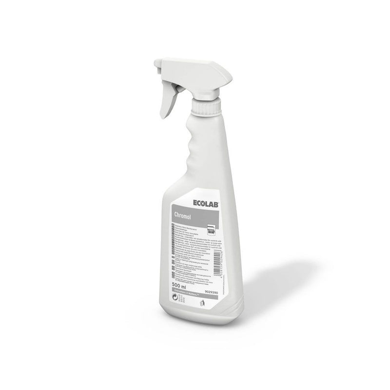 Ecolab Chromol, Edelstahlpfleger, weiß - Karton mit 6 Flaschen á 500 ml