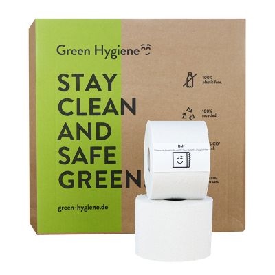 Green Hygiene® Toilettenpapier ROLF, Kleinrolle, 2-lagig aus Recyclingpapier - Karton mit 36 Rollen