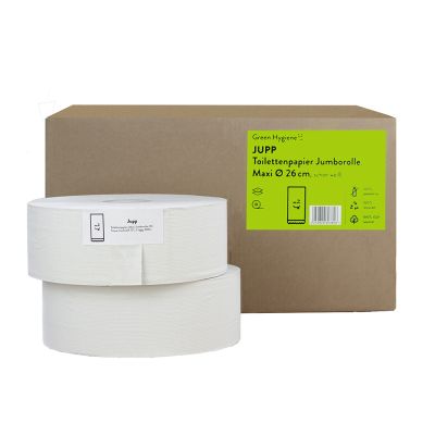 Green Hygiene® Toilettenpapier JUPP, Jumbo, 2-lagig aus Recyclingpapier - Karton mit 6 Rollen