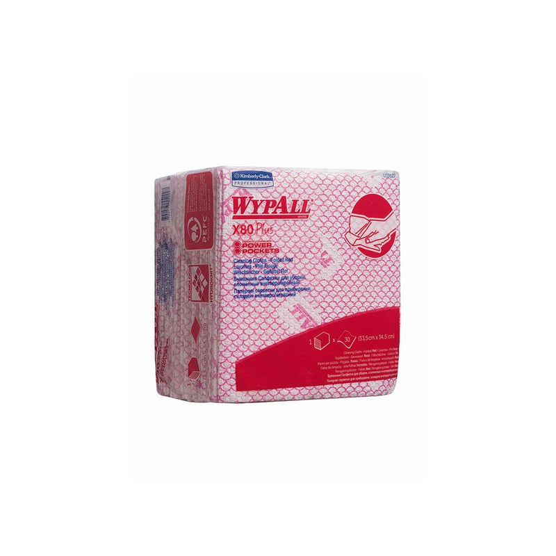 WypAll® X80 Plus Critical Clean™ Wischtücher, viertelgefaltet, verschiedene Farben - Karton mit 240 Stück (8 x 30 Stück)