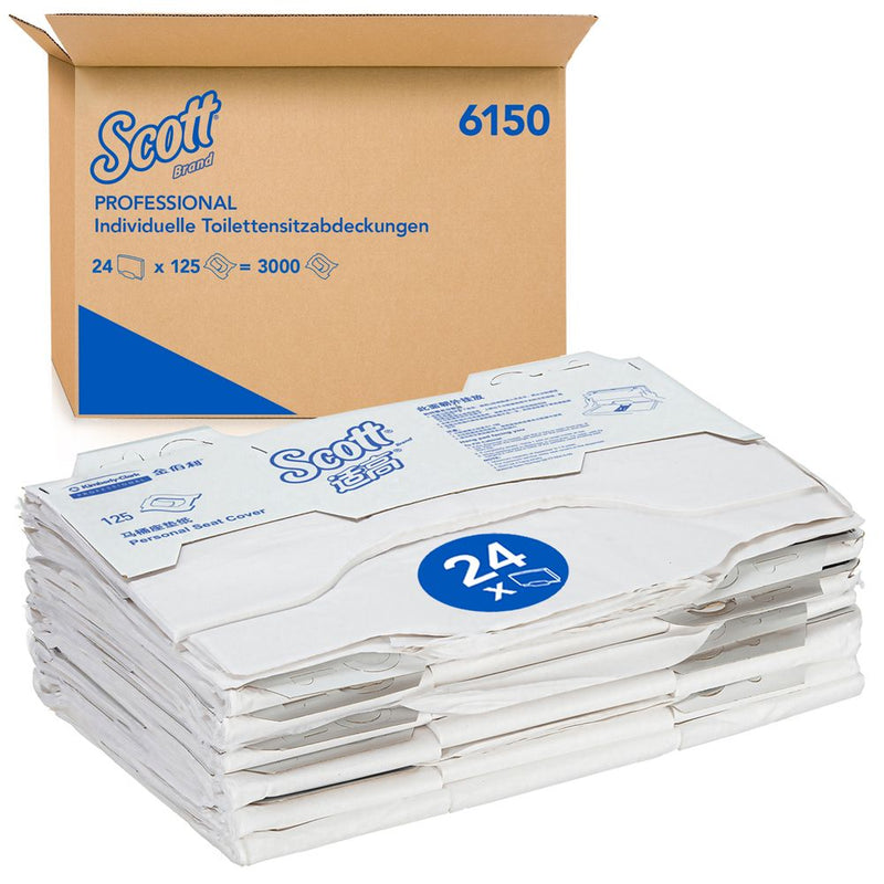 Kimberly-Clark Scott® Toilettensitzauflagen - Karton mit 3000 Stück (24x125 Stück)