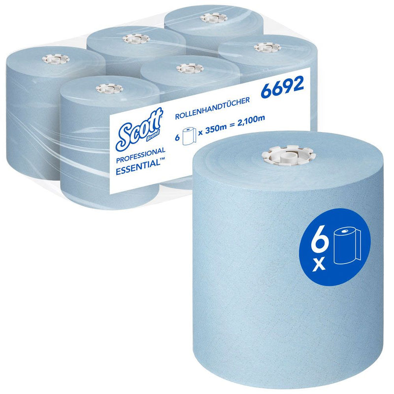 Scott® Essential™ Handtücher 6691, 1-lagig, Rolle, FSC®-Mix, verschiedene Farben - Karton mit 6 Stück