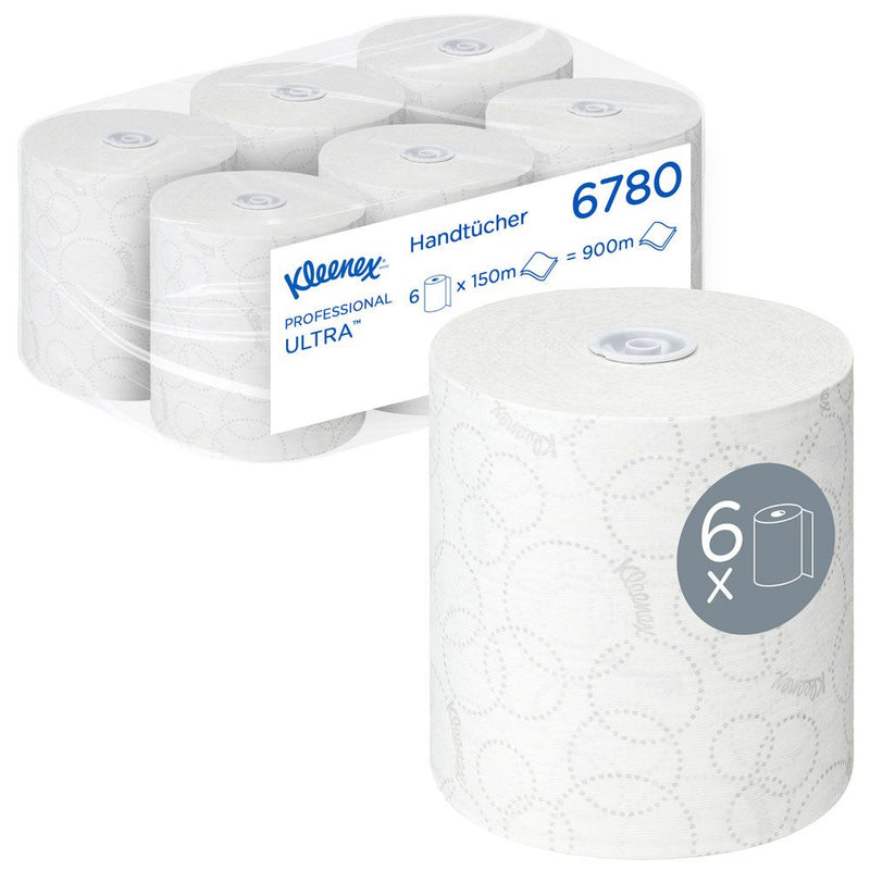 Kleenex® Ultra™ Handtücher 6780, 2-lagig, Rolle, FSC®-Mix, weiß - Karton mit 6 Stück