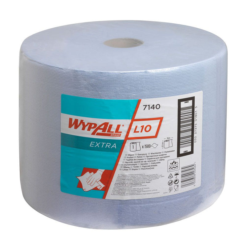 WypAll® L10 Extra Wischtücher, 1-lagig, Rolle, blau - Karton mit 1 Rolle (1 x 1500 Blatt)