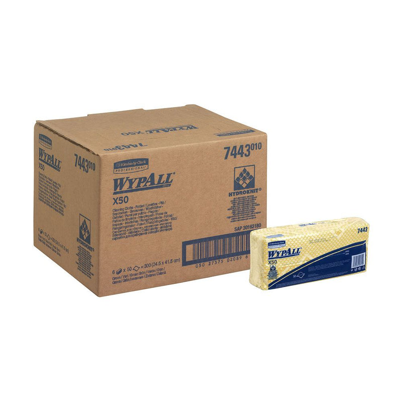 WypAll® X50 Wischtücher, Interfold, verschiedene Farben - Karton mit 300 Stück (6 x 50 Stück)
