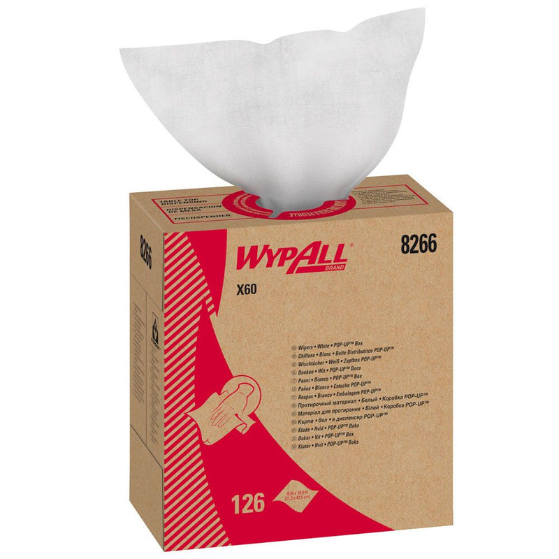 WypAll® General Clean™ X60 Wischtücher, 1-lagig, Zupfbox, weiß - Karton mit 1260 Stück (10 x 126 Stück)