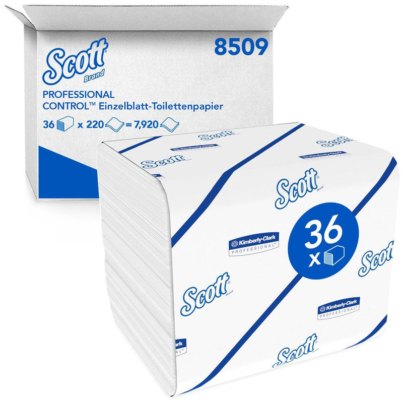 Scott® Control™ Toilettenpapier 8509, Einzelblattsystem, 2-lagig, FSC®-Recycled Karton mit 36 x 220 Stück