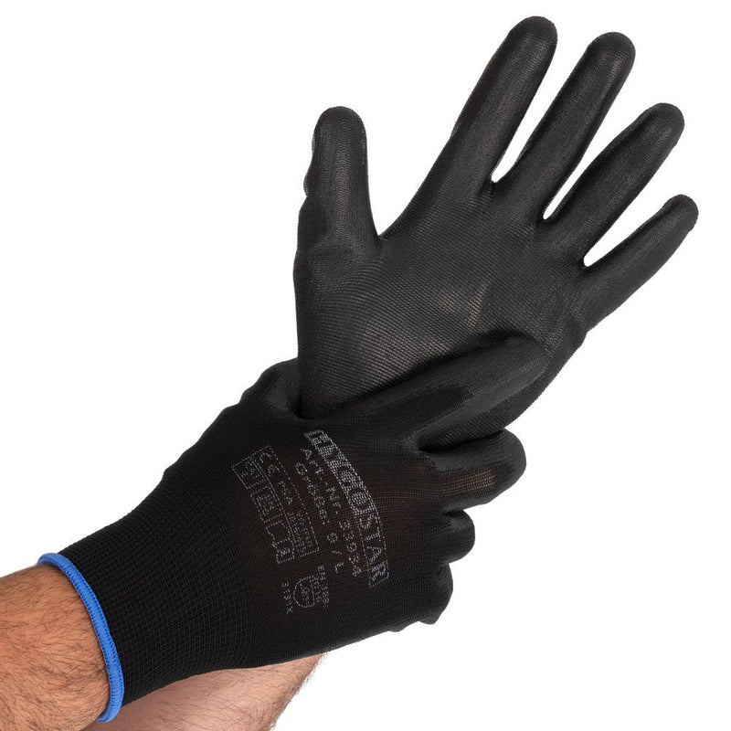 Feinstrickhandschuhe Black Ace, PU-Beschichtung - Karton mit 10 x 12 Paar