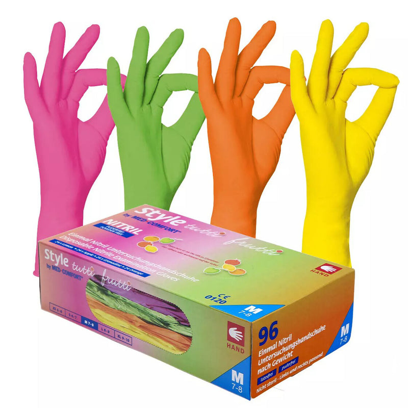 Med-Confort Nitrilhandschuhe Tutti Frutti - Karton mit 10 Päckchen á 96 Stück